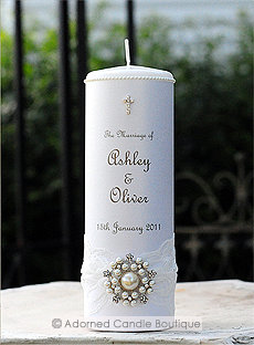 Touch of Pearls Wedding Candle