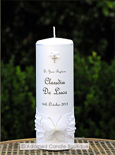 Butterfly Dream Baptism Candle