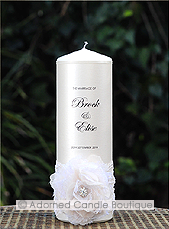 Ivory Bloom Wedding Candle