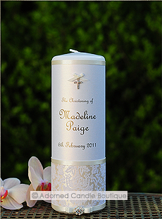 Glamorous Pearl Christening Candle