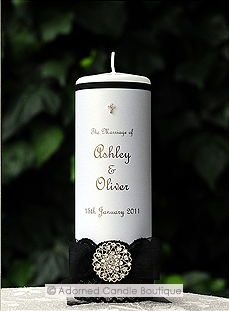 Ebony Lace Wedding Candle