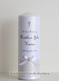 Classic Pearl Christening Candle
