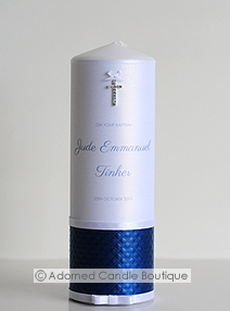 Royal Blue Baptism Candle